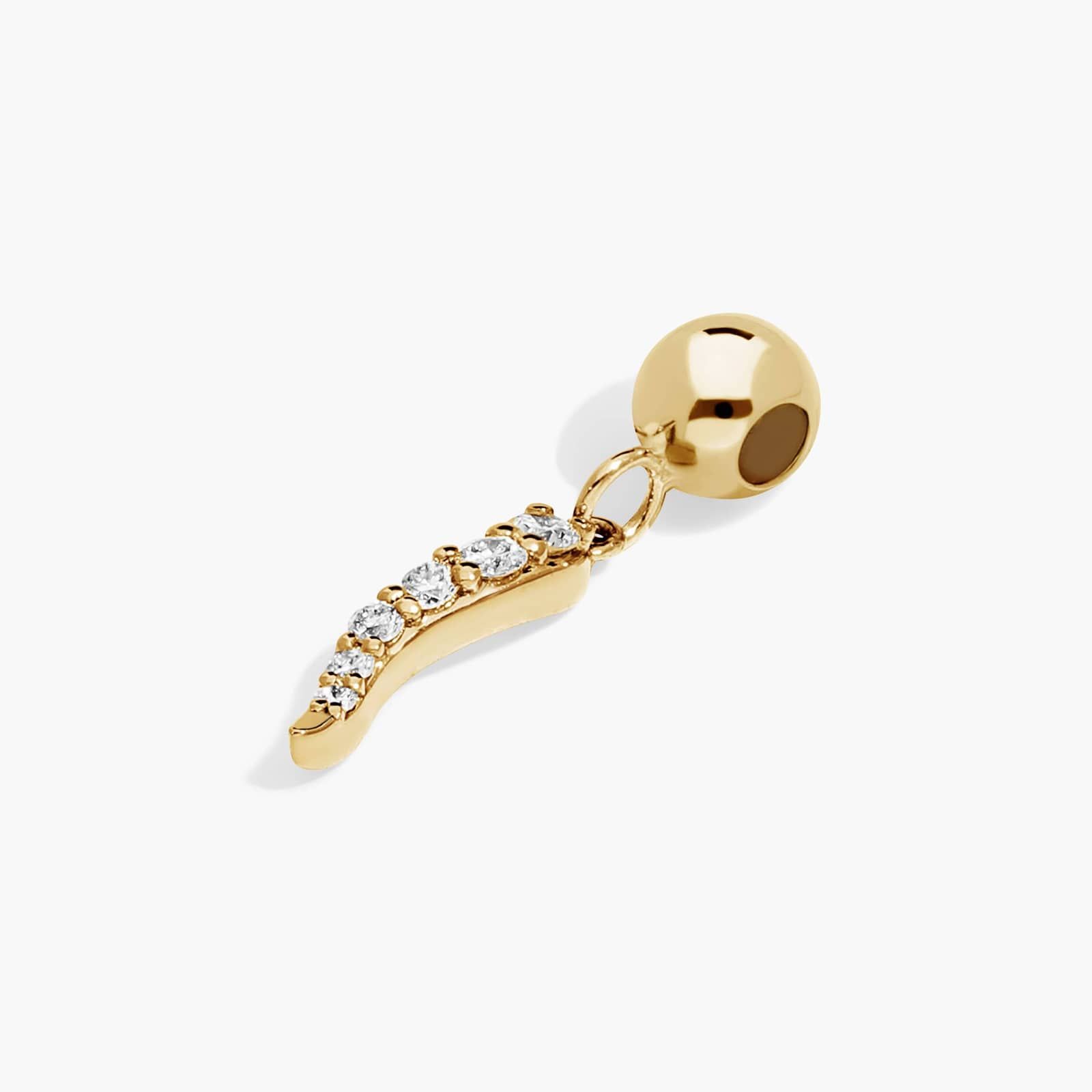 Cornicello Lab-Grown Diamond Charm In 14K Yellow Gold By James Allen