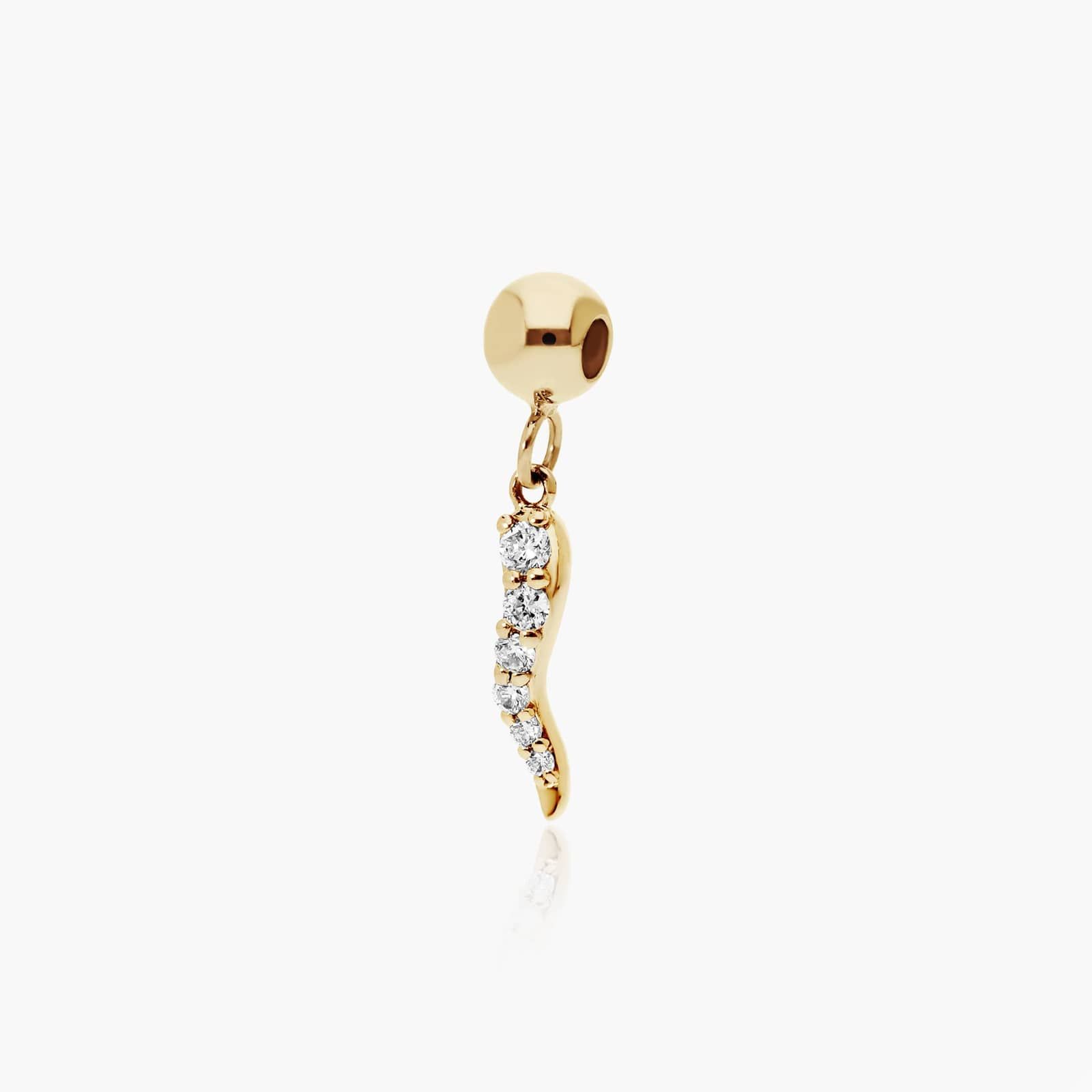 Cornicello Lab-Grown Diamond Charm In 14K Yellow Gold By James Allen