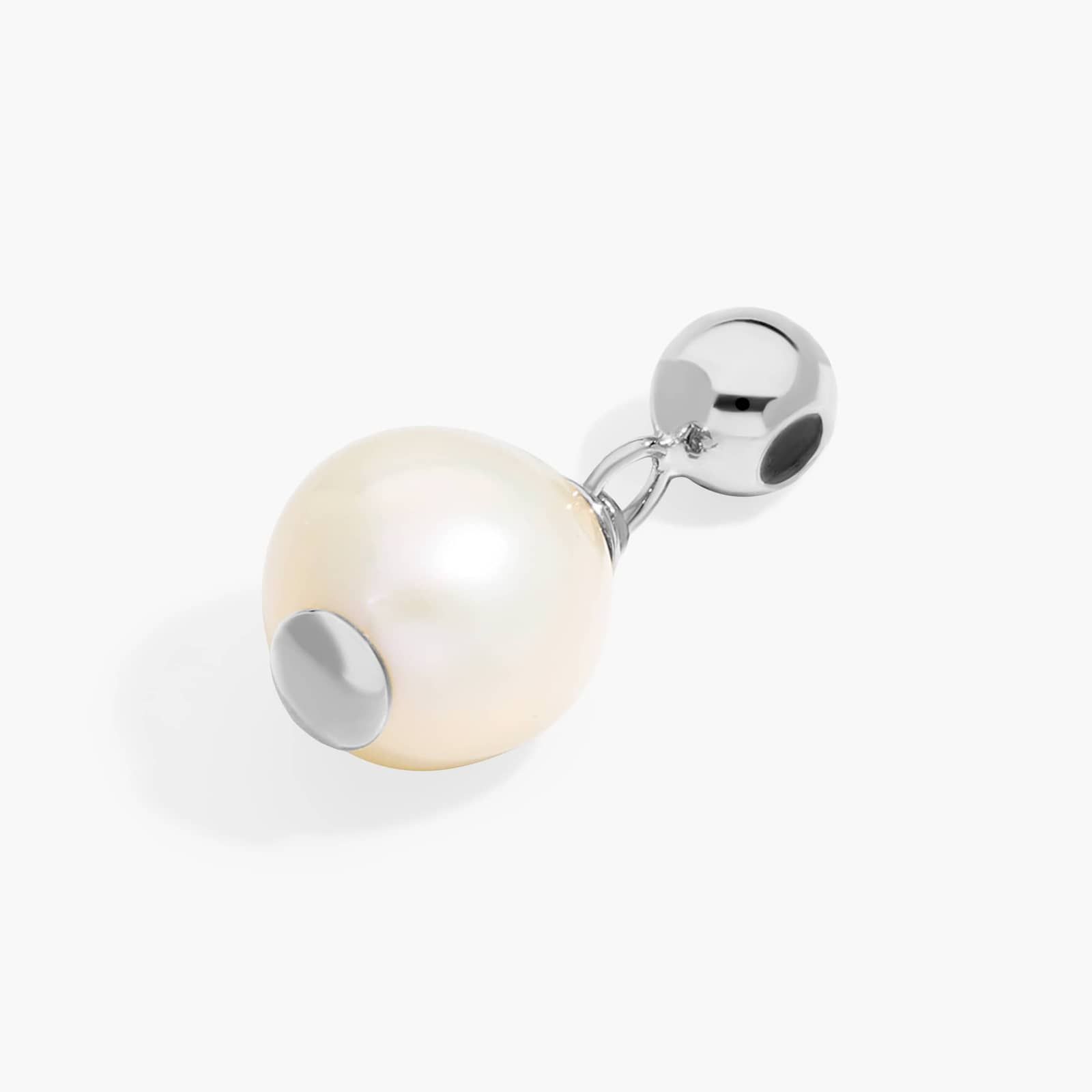 14K White Gold Baroque Pearl Charm By James Allen