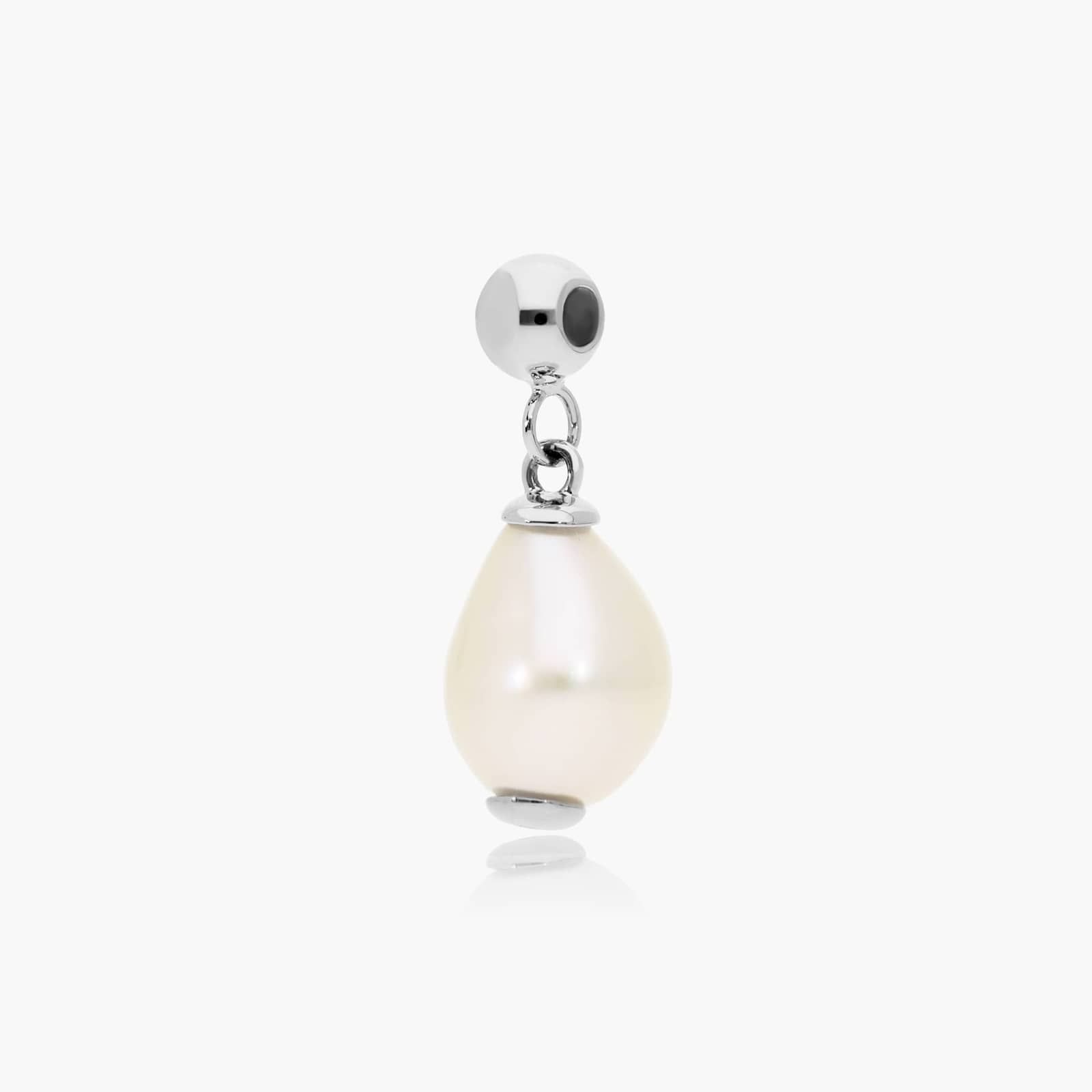 14K White Gold Baroque Pearl Charm By James Allen