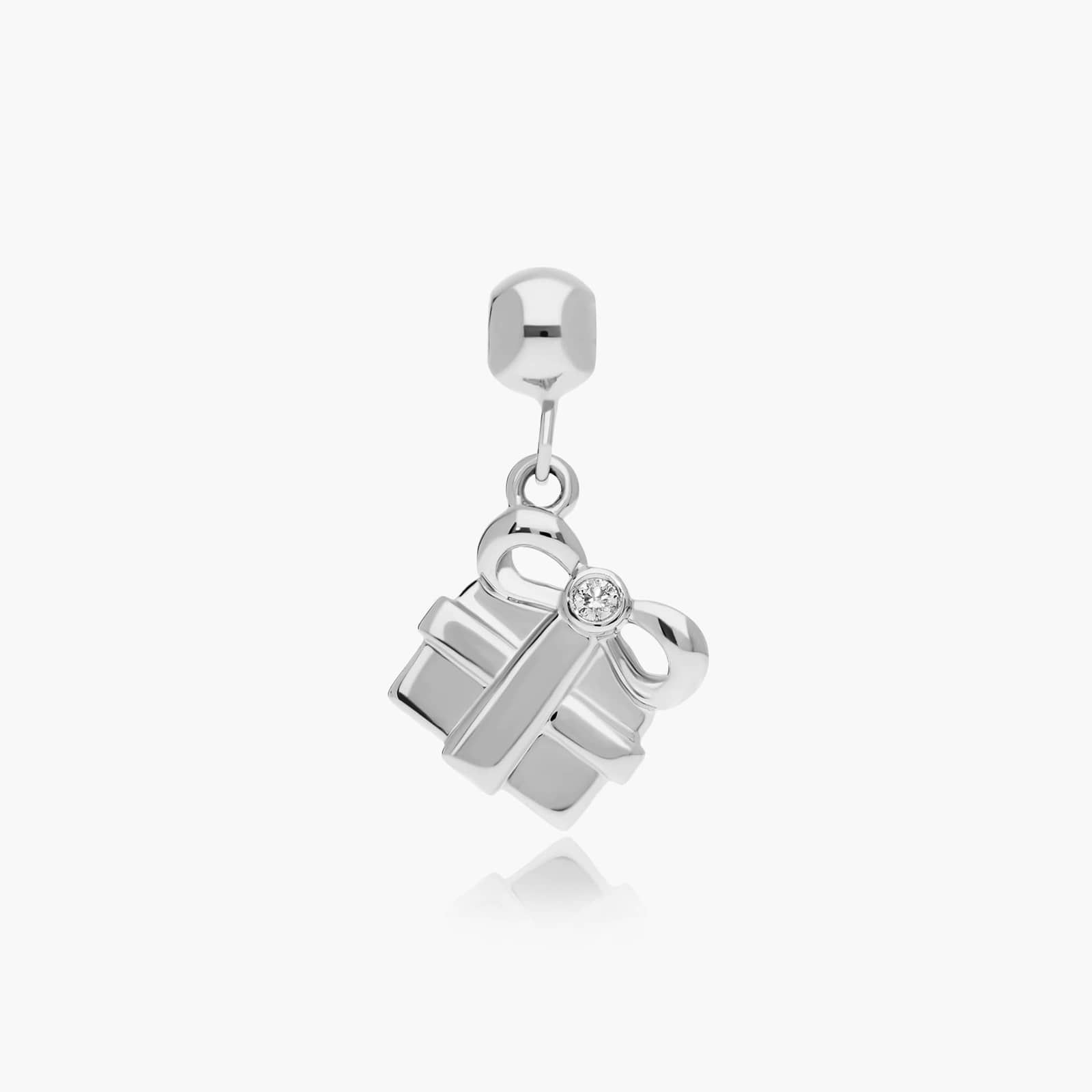 Gift Box Charm In 14K White Gold By James Allen