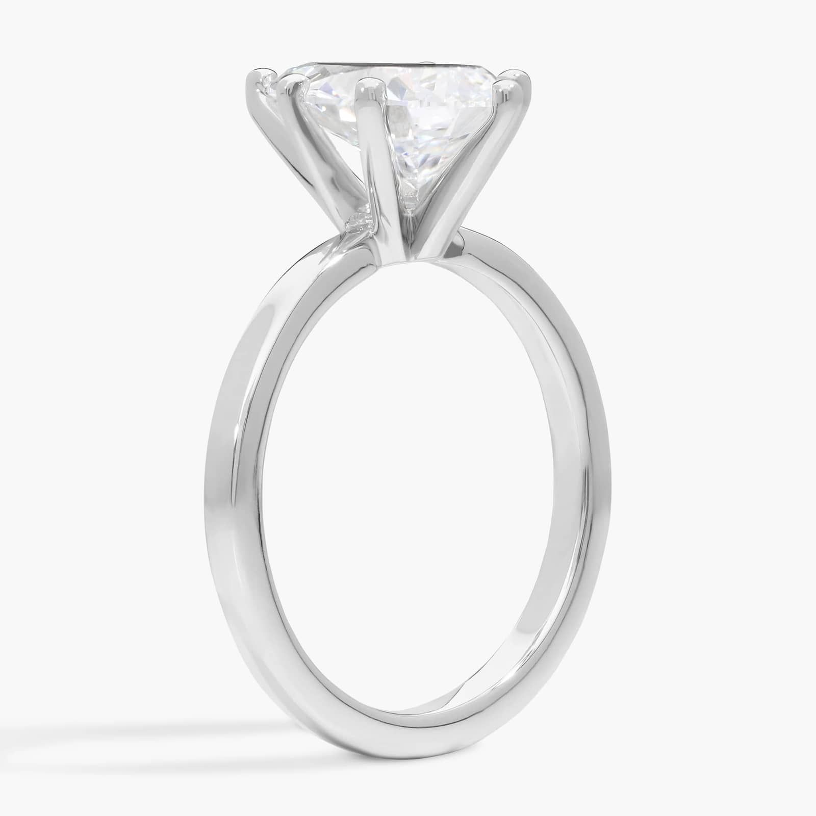 2 1/2 CT. GIA Certified Pear Lab Created Diamond Size 7 Six-Prong Low Dome Comfort Fit Solitaire Engagement Ring in 14k White Gold (2mm)