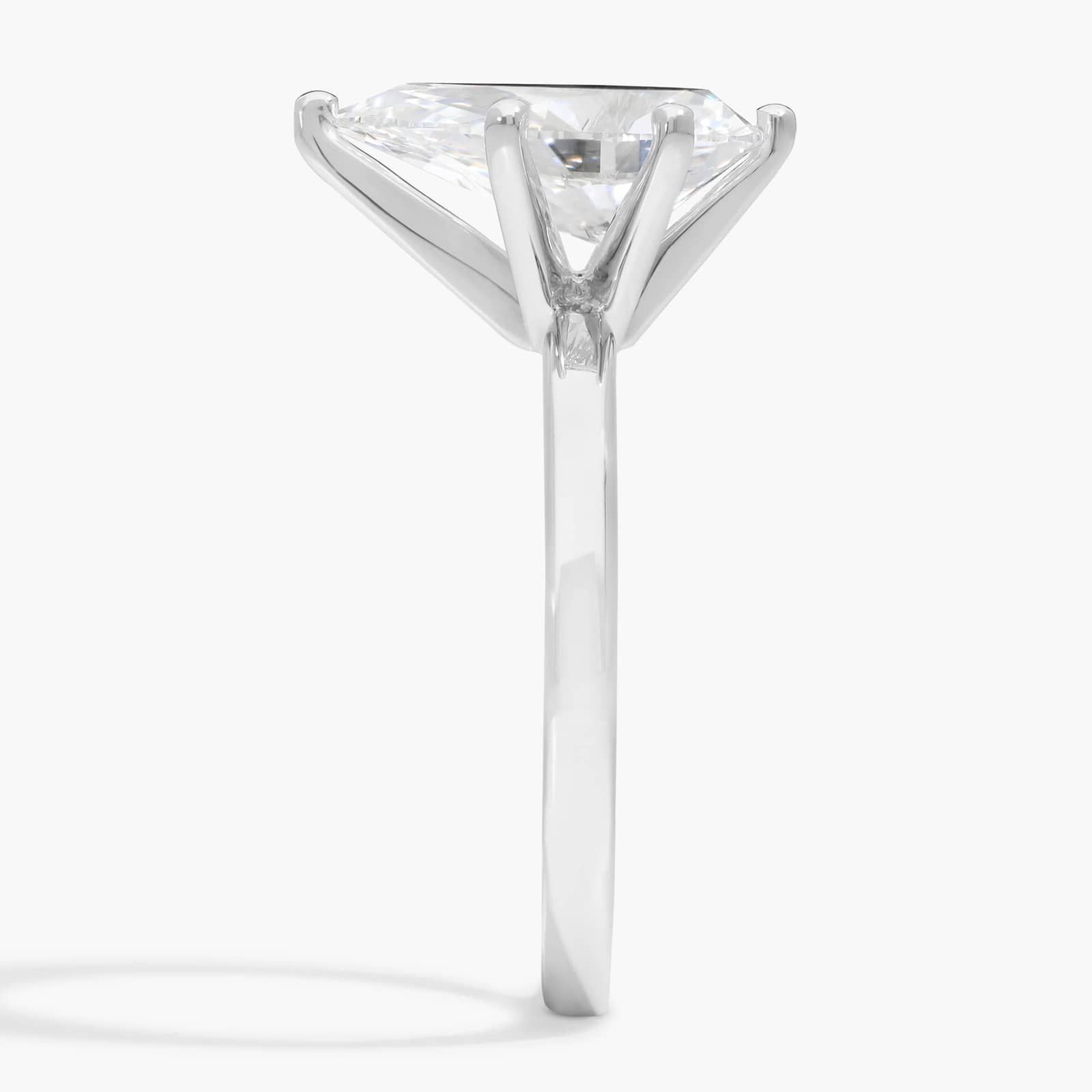 2 1/2 CT. GIA Certified Pear Lab Created Diamond Size 7 Six-Prong Low Dome Comfort Fit Solitaire Engagement Ring in 14k White Gold (2mm)