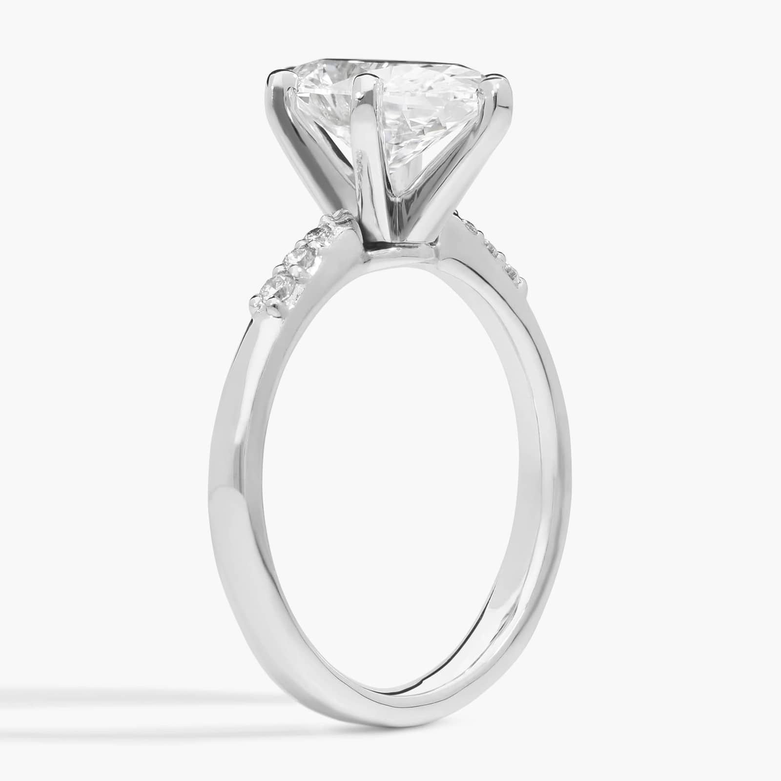 2 CT. GIA Certified Oval Lab Created Diamond Size 6 Six-Prong Petite Diamond Engagement Ring in Platinum
