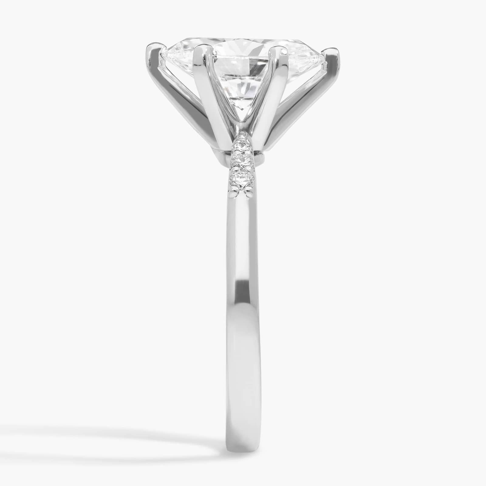 2 CT. GIA Certified Oval Lab Created Diamond Size 6 Six-Prong Petite Diamond Engagement Ring in Platinum