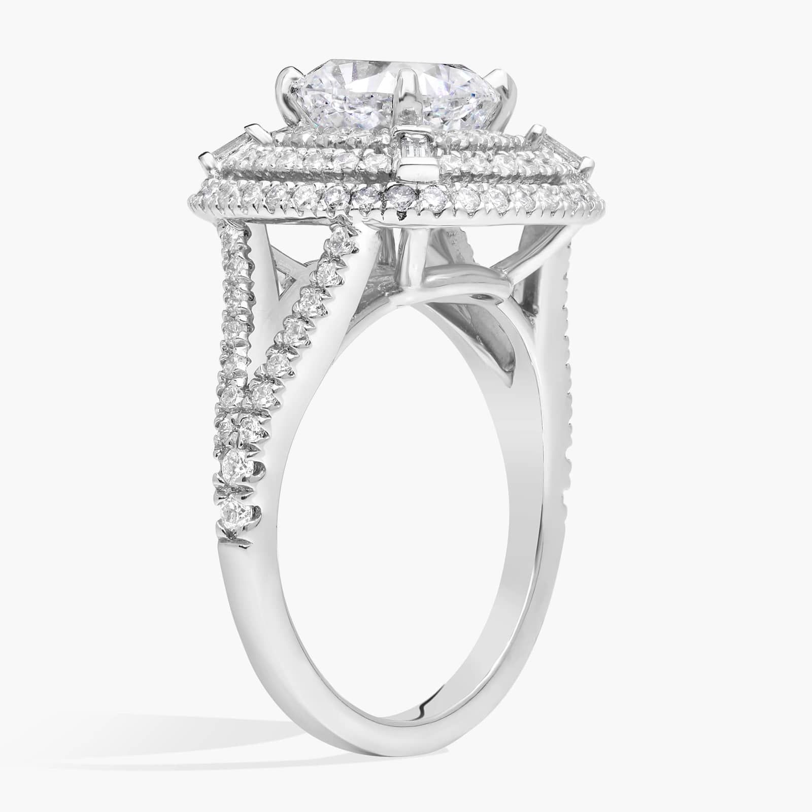 Mila Halo Cushion-Cut Diamond Engagement Ring in Platinum  (2.92 ct. tw.)