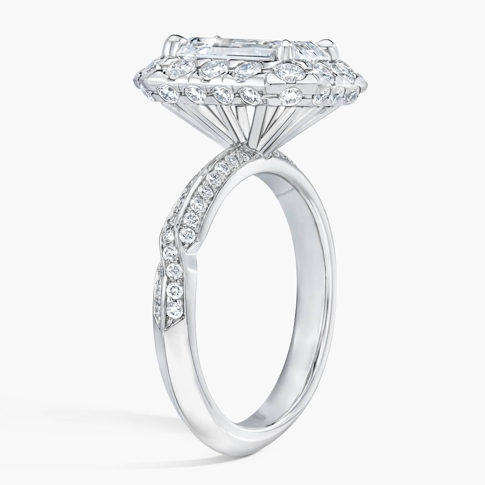 SIX BY ROYAL ASSCHER, Royal Asscher Emerald Pave Ring