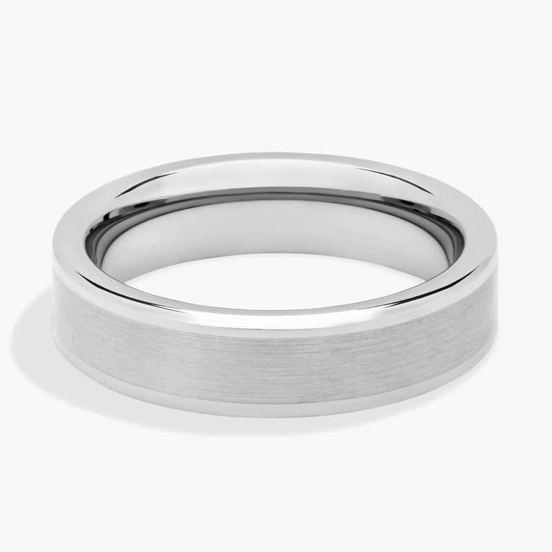 Satin Finish Wedding Ring in Gray Tungsten Carbide (6mm)