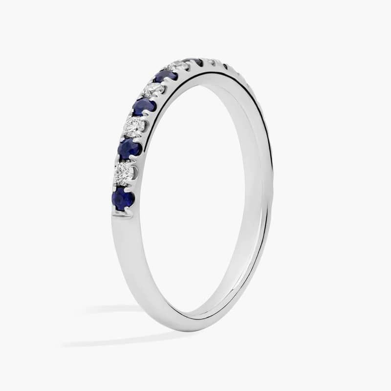 Riviera Pavé Sapphire and Diamond Ring in Platinum (1.5mm)