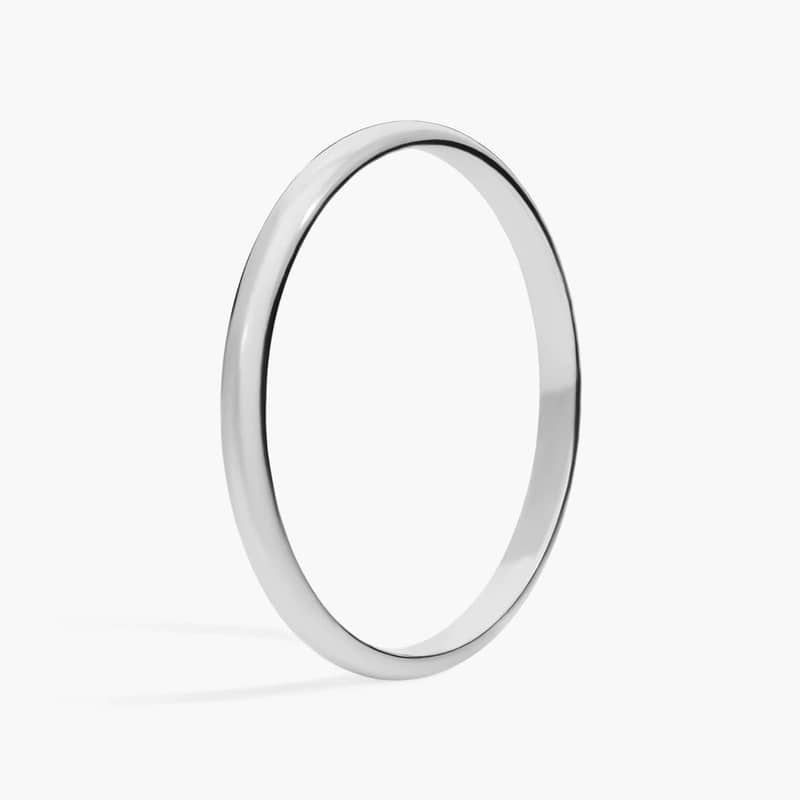 Classic Wedding Ring in 14k White Gold (2mm)