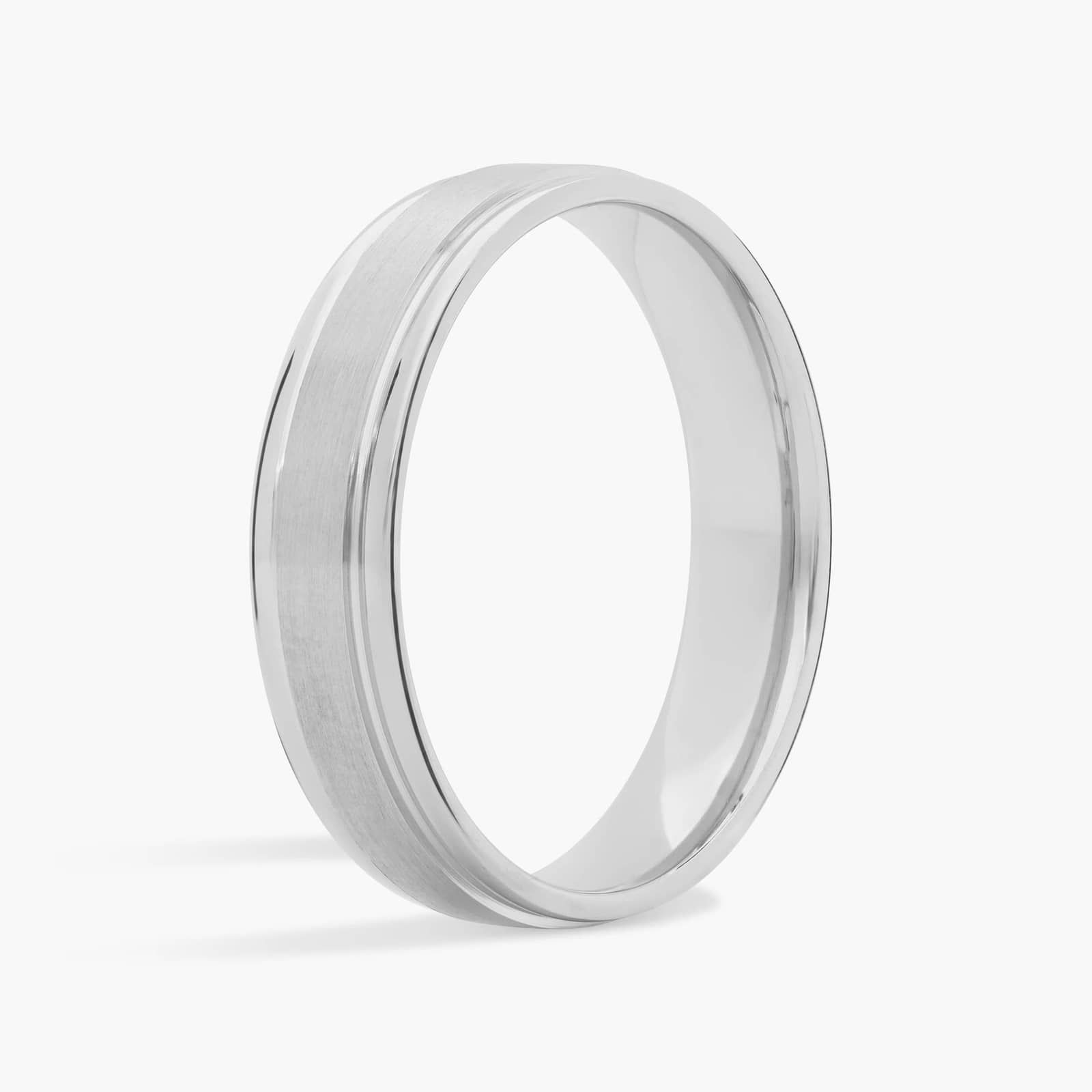 Brushed Inlay Wedding Ring in Platinum (5mm)