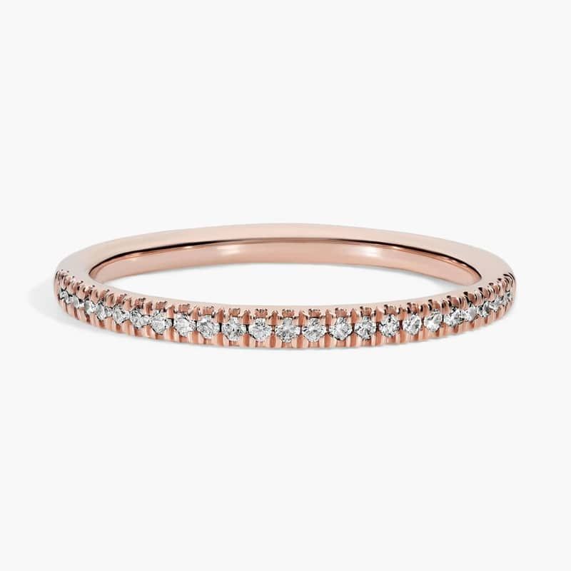 Petite Micropavé Diamond Ring in 14k Rose Gold (1/10 ct. tw.)