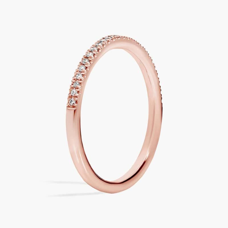 Petite Micropavé Diamond Ring in 14k Rose Gold (1/10 ct. tw.)