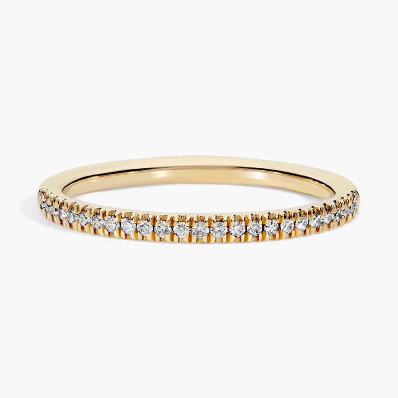 Petite Micropavé Diamond Ring in 14k Yellow Gold (1/10 ct. tw.)