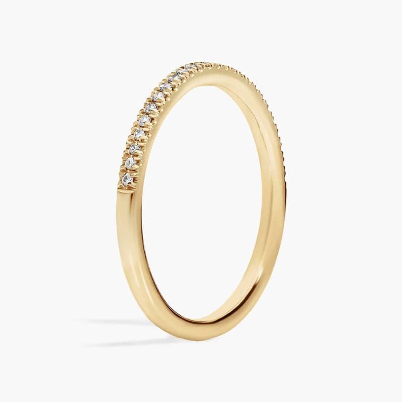 Petite Micropavé Diamond Ring in 14k Yellow Gold (1/10 ct. tw.)