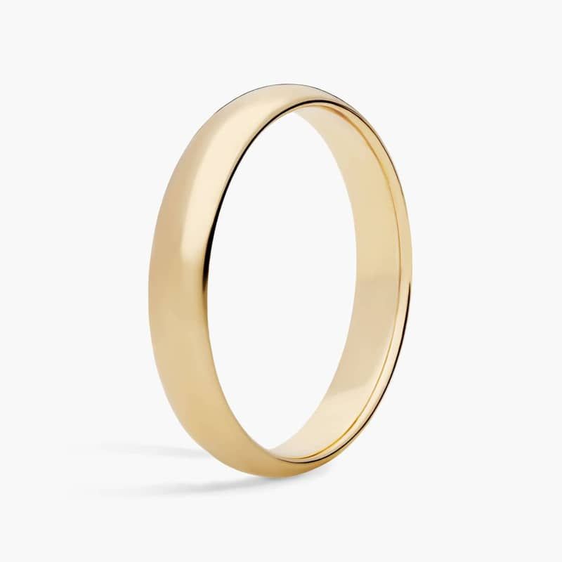 Mid-weight Comfort Fit Wedding Ring in 14k Yellow Gold (4mm)