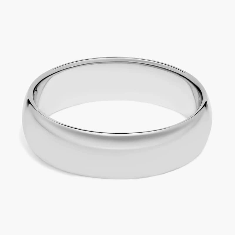 Mid-weight Comfort Fit Wedding Ring in Platinum (6mm)