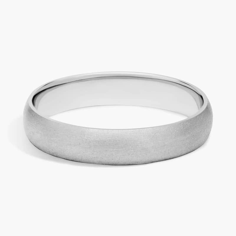 Matte Classic Wedding Ring in 14k White Gold (4mm)