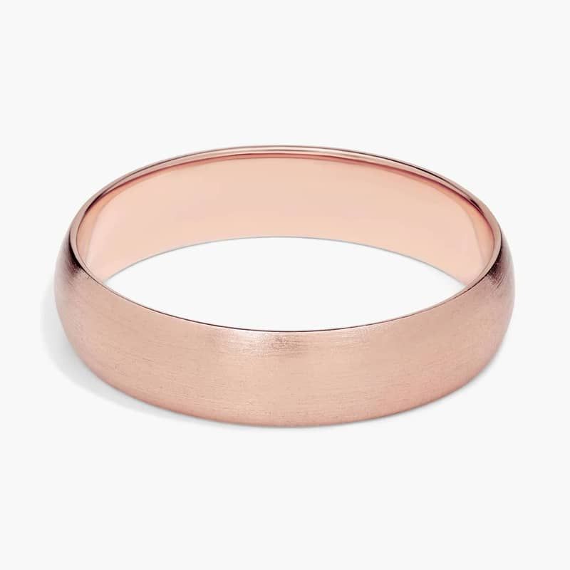 Matte Classic Wedding Ring in 14k Rose Gold (5mm)