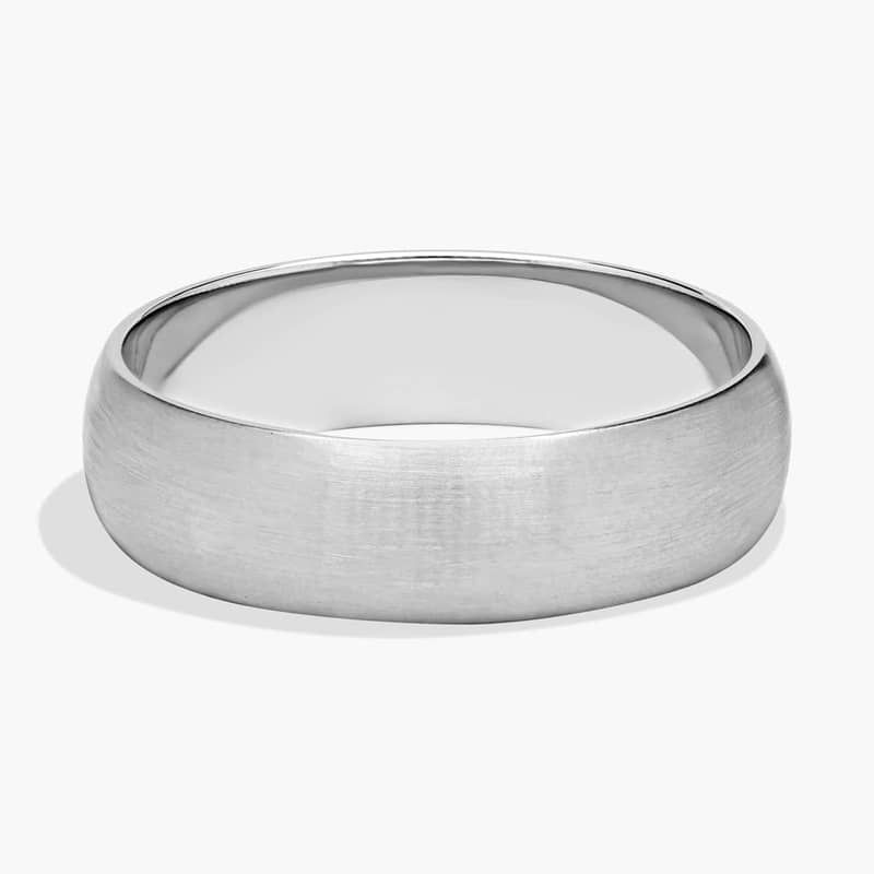 Matte Classic Wedding Ring in 14k White Gold (6mm)