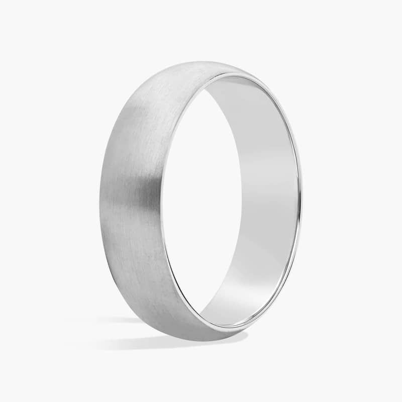 Matte Classic Wedding Ring in 14k White Gold (6mm)