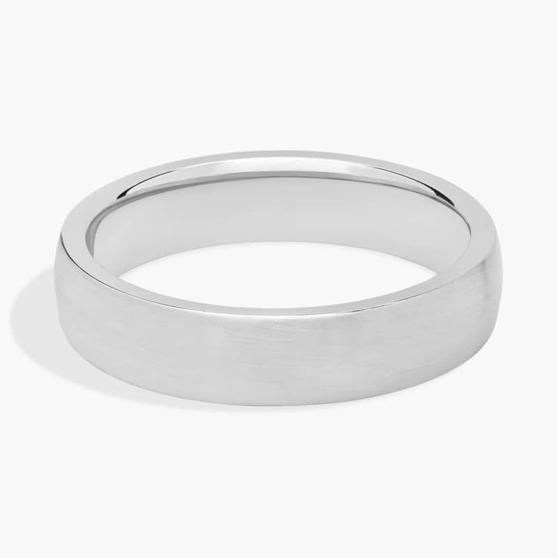 Matte Low Dome Comfort Fit Wedding Ring in Platinum (5mm)