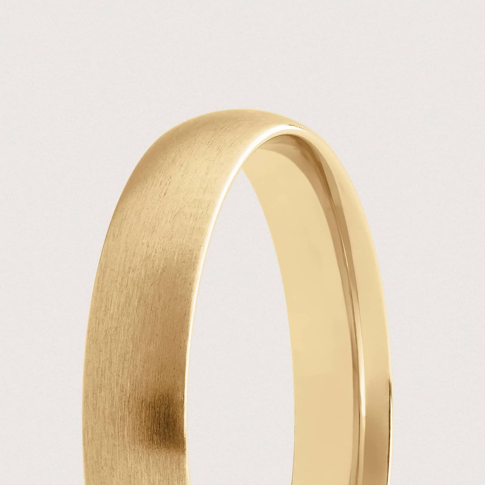 Matte Mid-weight Comfort Fit Wedding Ring in 14k Yellow Gold (4mm)