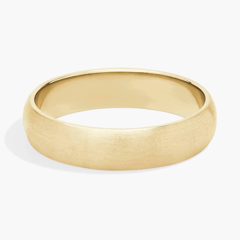 Matte Mid-weight Comfort Fit Wedding Ring in 14k Yellow Gold (5mm)