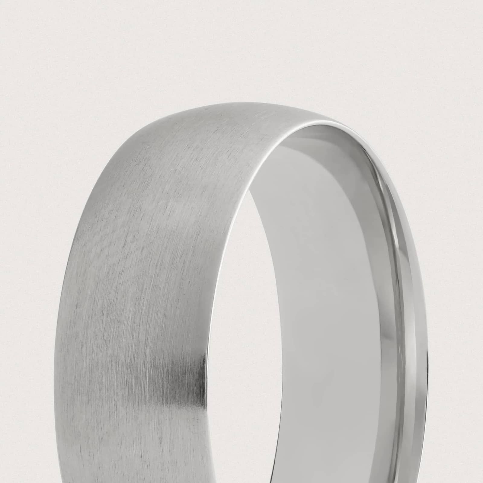 Matte Mid-weight Comfort Fit Wedding Ring in 14k White Gold (7mm)