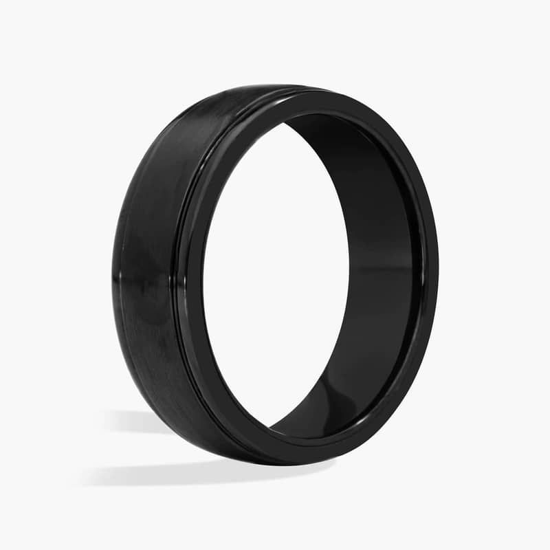 Satin Finish Wedding Ring in Blackened Cobalt (7mm)