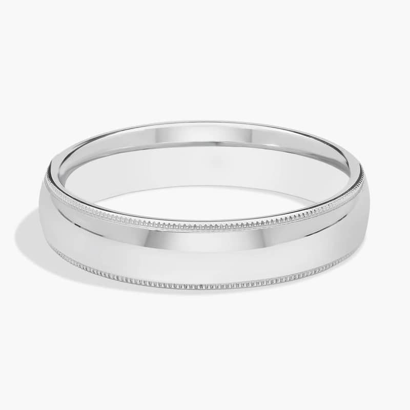 Milgrain Comfort Fit Wedding Ring in Platinum (5mm)