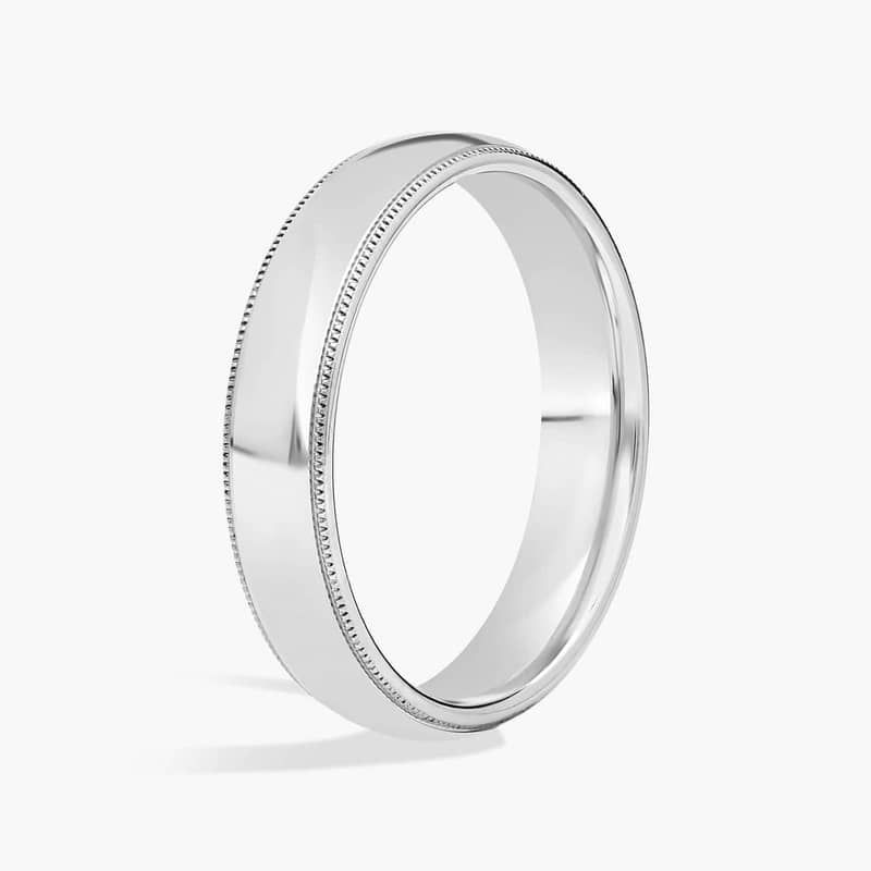 Milgrain Comfort Fit Wedding Ring in Platinum (5mm)