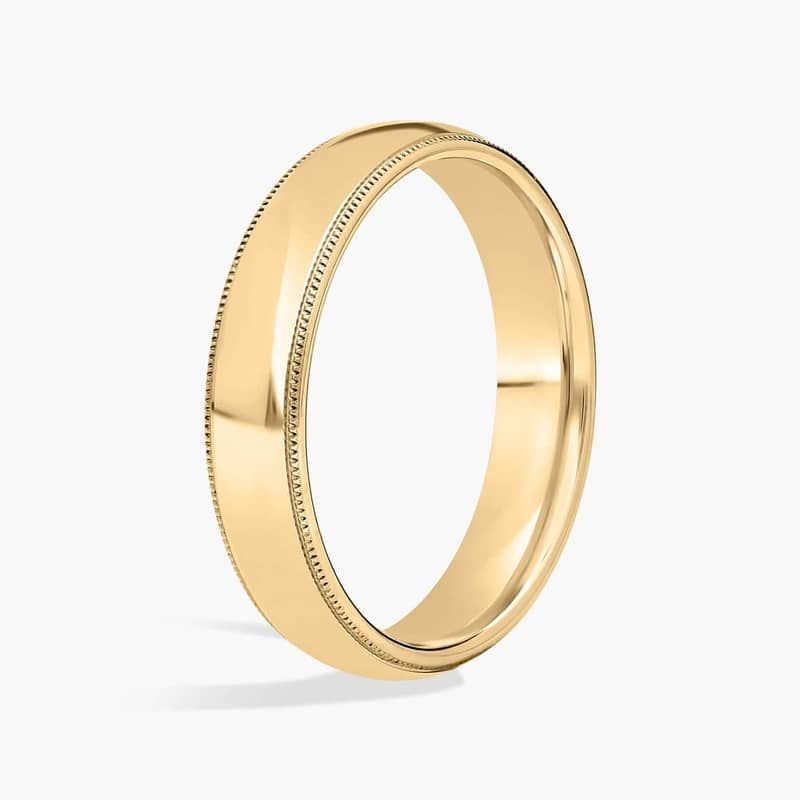 Milgrain Comfort Fit Wedding Ring in 14k Yellow Gold (5mm)