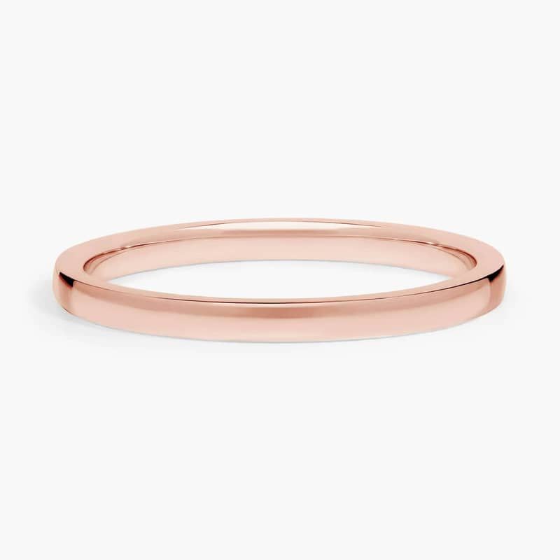 Low Dome Comfort Fit Wedding Ring in 14k Rose Gold (2mm)