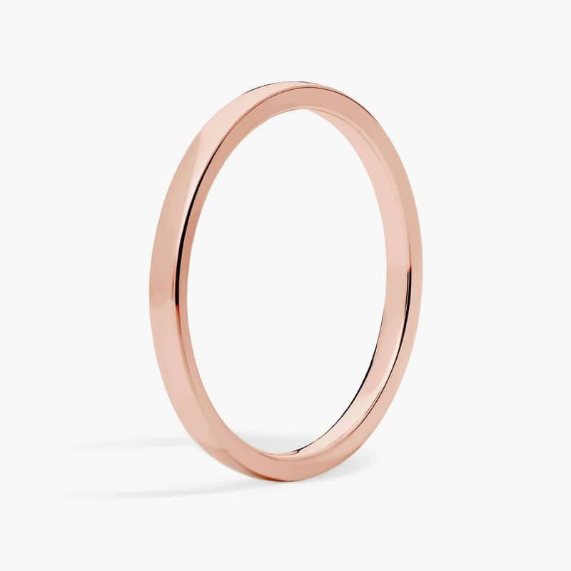 Low Dome Comfort Fit Wedding Ring in 14k Rose Gold (2mm)