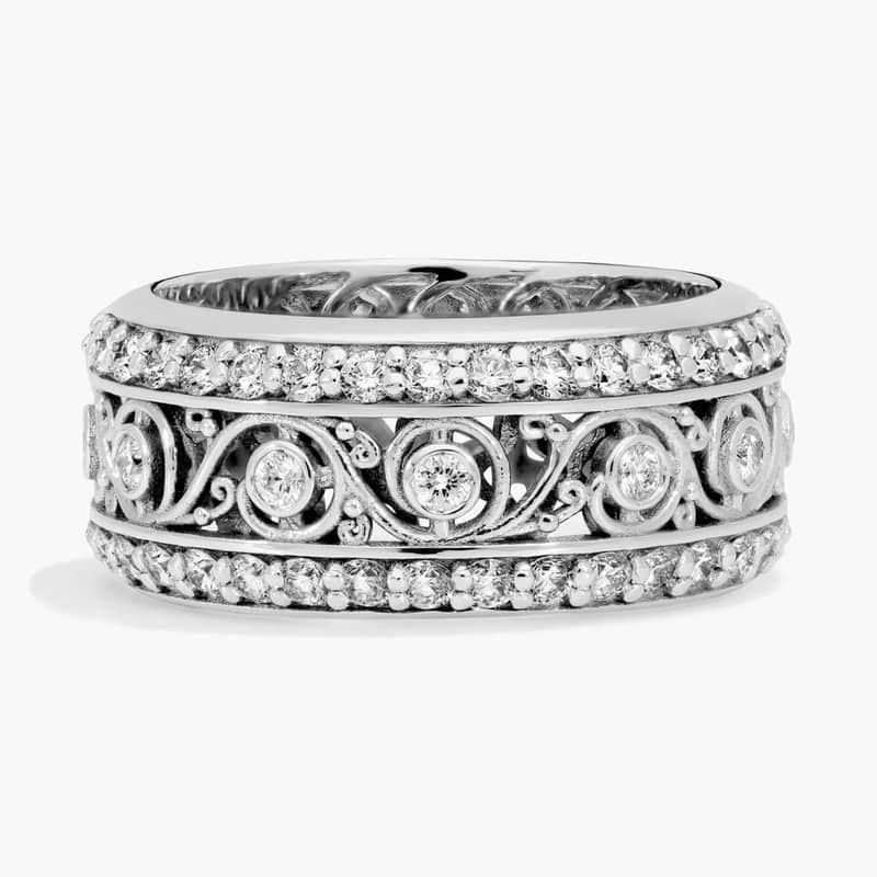 Bella Vaughan for Blue Nile Lace Diamond Eternity Ring in 18k White Gold (1 3/8 ct. tw.)