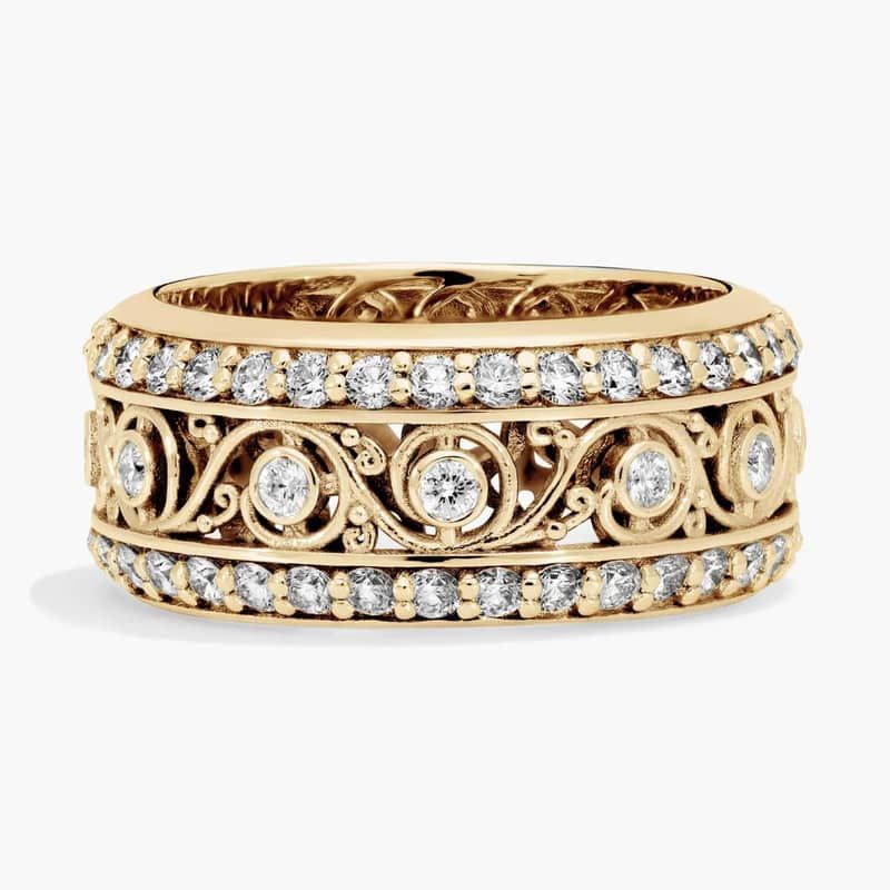 Bella Vaughan for Blue Nile Lace Diamond Eternity Ring in 18k Yellow Gold (1 3/8 ct. tw.)