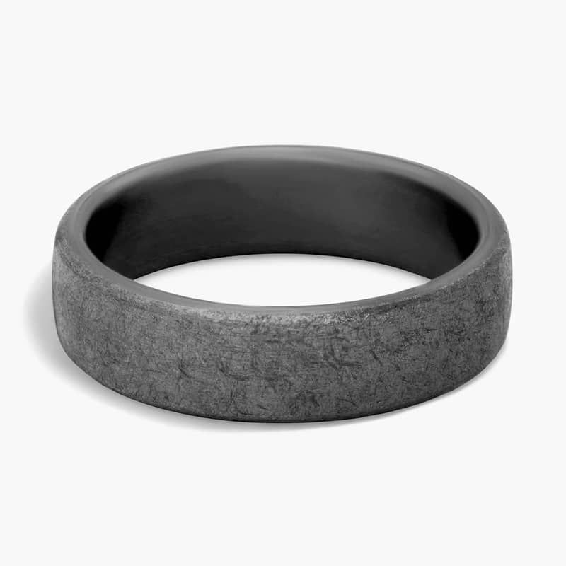 Low Dome Comfort Fit Swirl Finish Wedding Ring in Tantalum (6.5mm)