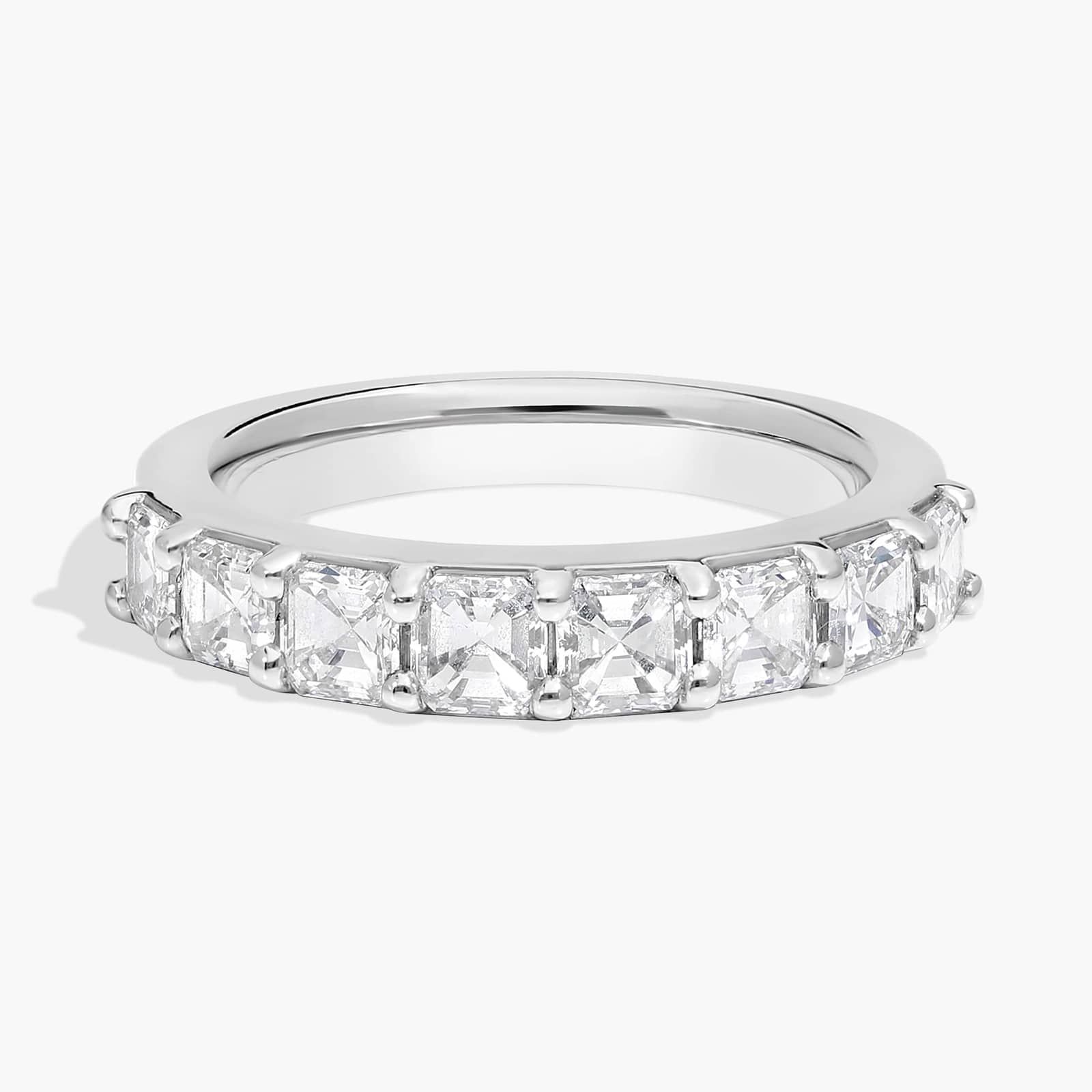 Classic Asscher Cut Eight Stone Diamond Ring in Platinum (1 1/6 ct. tw.)