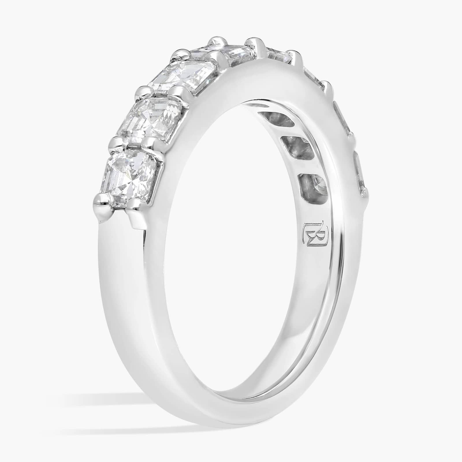 Classic Asscher Cut Eight Stone Diamond Ring in Platinum (1 1/6 ct. tw.)