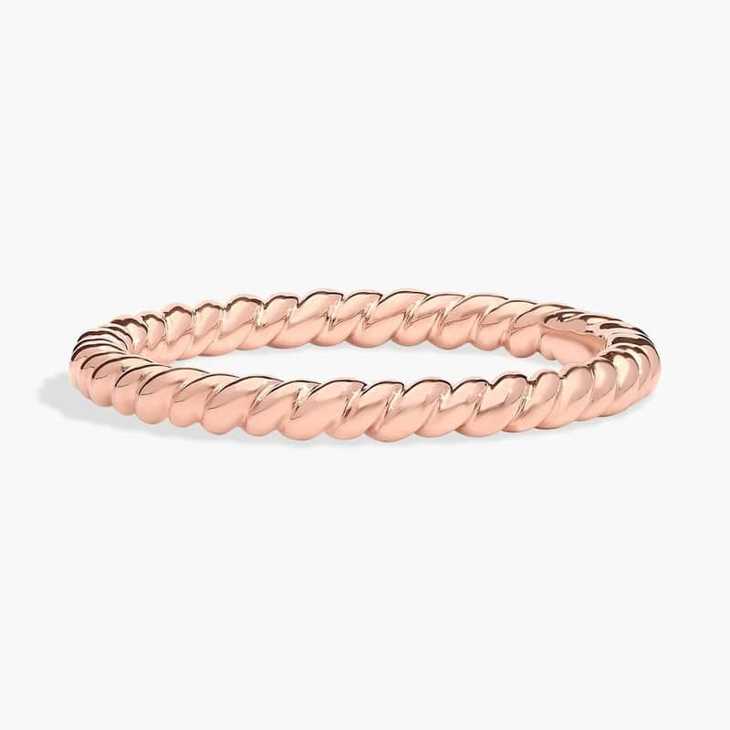 Mini Rope Ring in 14k Rose Gold