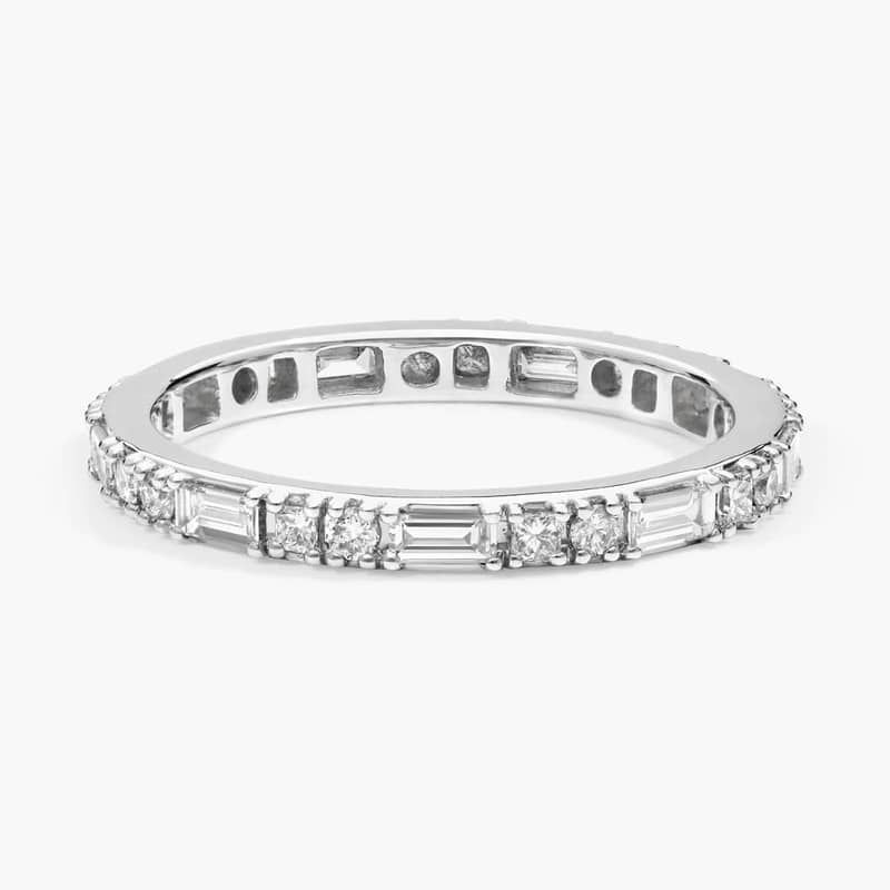 Dot Dash Diamond Eternity Ring in 14k White Gold (3/4 ct. tw.)