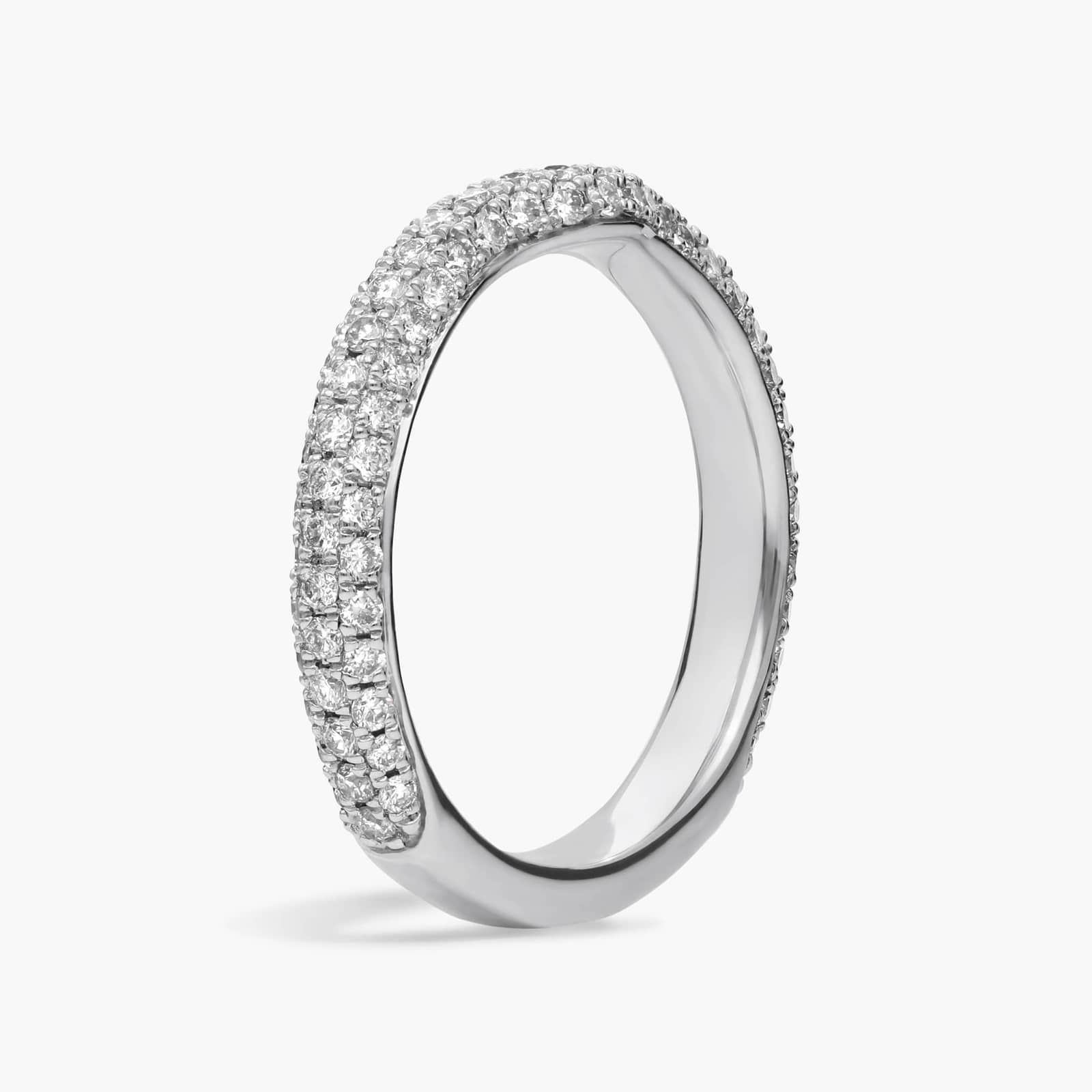 Curved MicroPavé Rollover Diamond Anniversary Ring in 14k White Gold (5/8 ct. tw.)