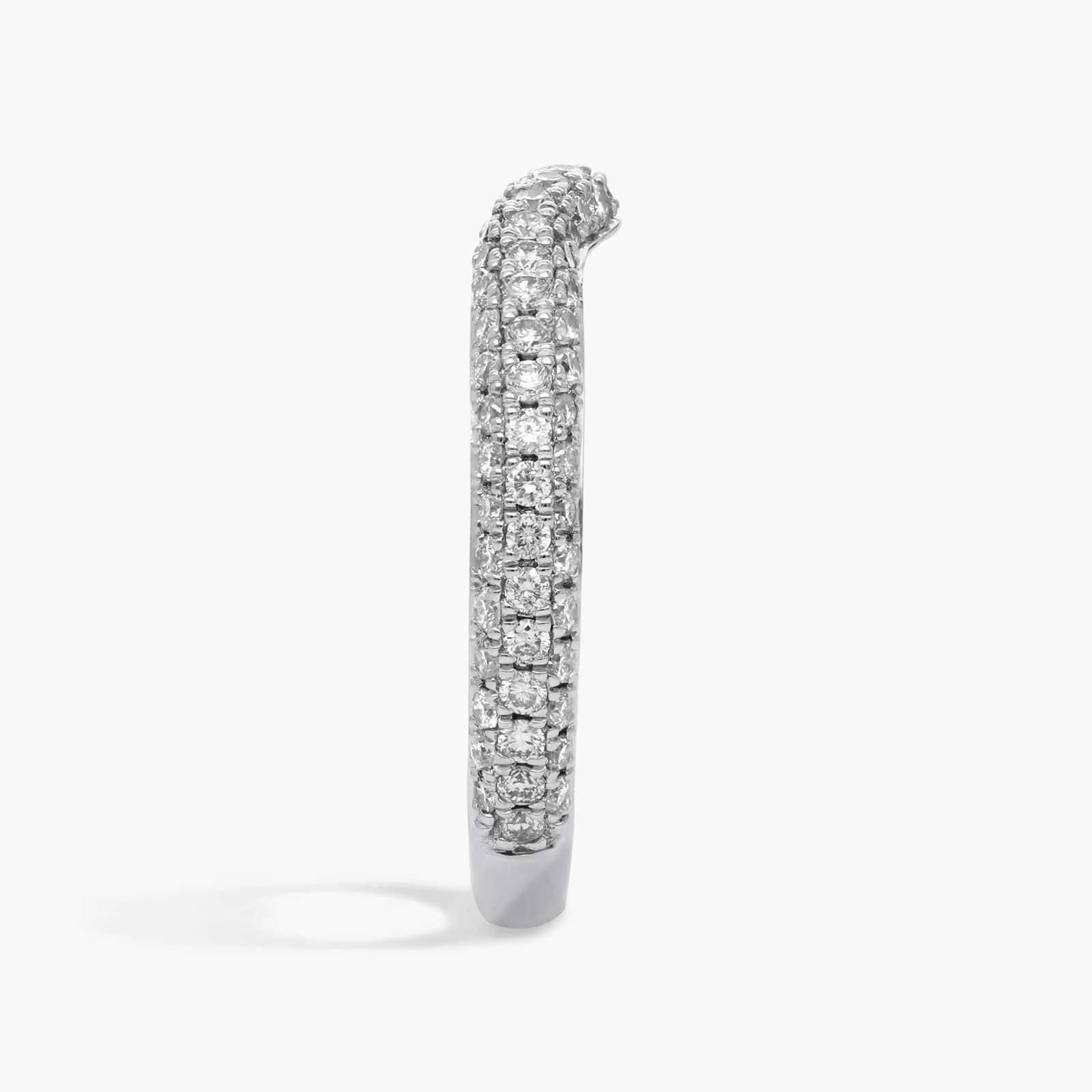 Curved MicroPavé Rollover Diamond Anniversary Ring in 14k White Gold (5/8 ct. tw.)