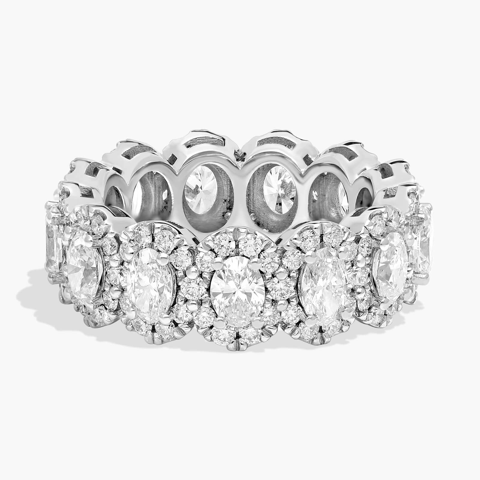 Halo Oval-Cut Diamond Eternity Ring in 14k White Gold (2 3/4 ct. tw.)