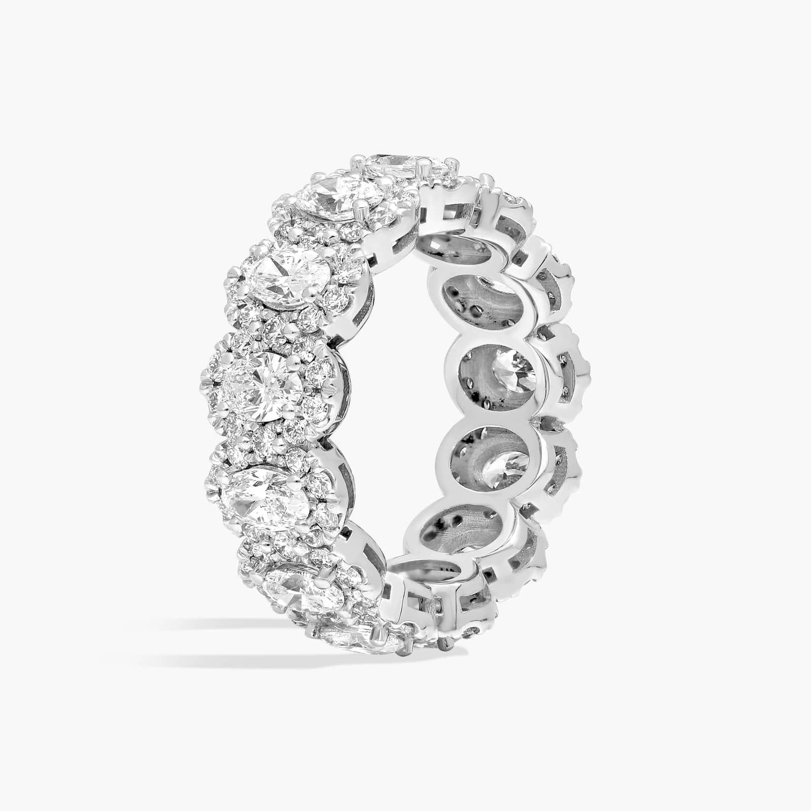 Halo Oval-Cut Diamond Eternity Ring in 14k White Gold (2 3/4 ct. tw.)