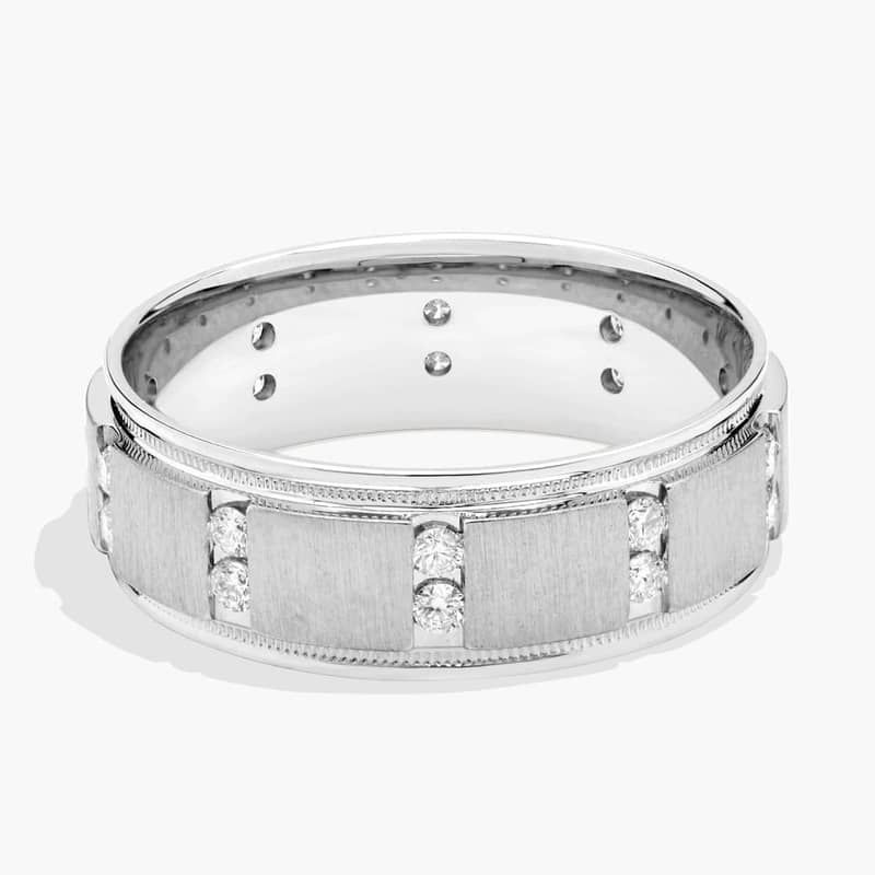 Milgrain Vertical Row Diamond Eternity Ring in Platinum (7 mm, 3/8 ct. tw.)