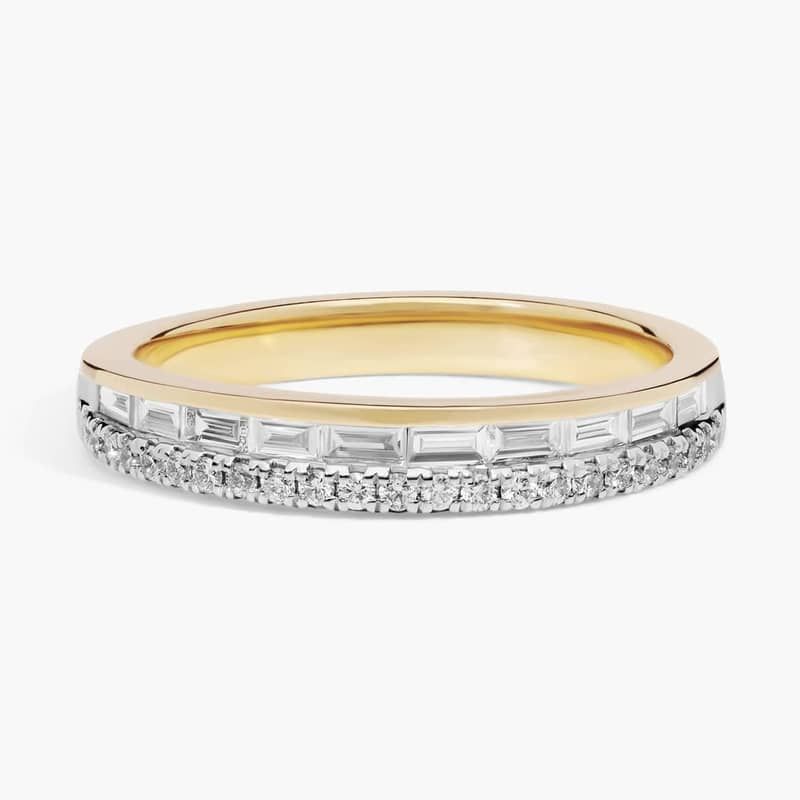 ZAC ZAC POSEN Double Row Baguette & Pavé Diamond Wedding Ring in 14k Yellow Gold (3 mm, 3/8 ct. tw.)