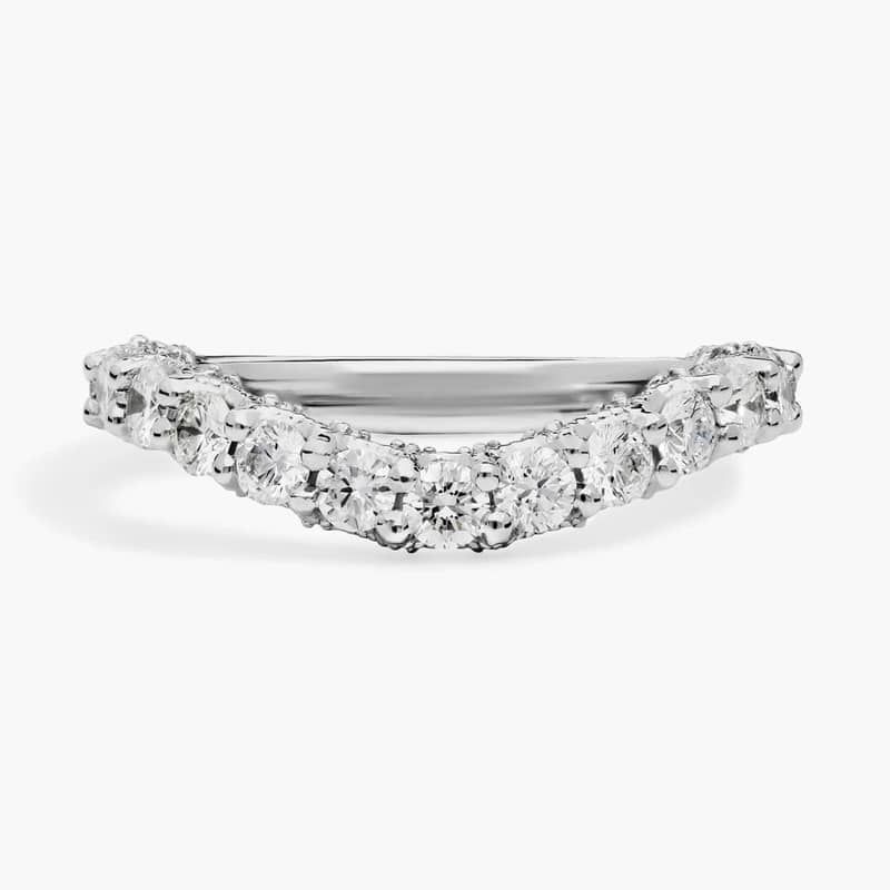 Bella Vaughan for Blue Nile Roma Curved Diamond Wedding Ring in Platinum (1 1/3 ct. tw.) - G/VS2