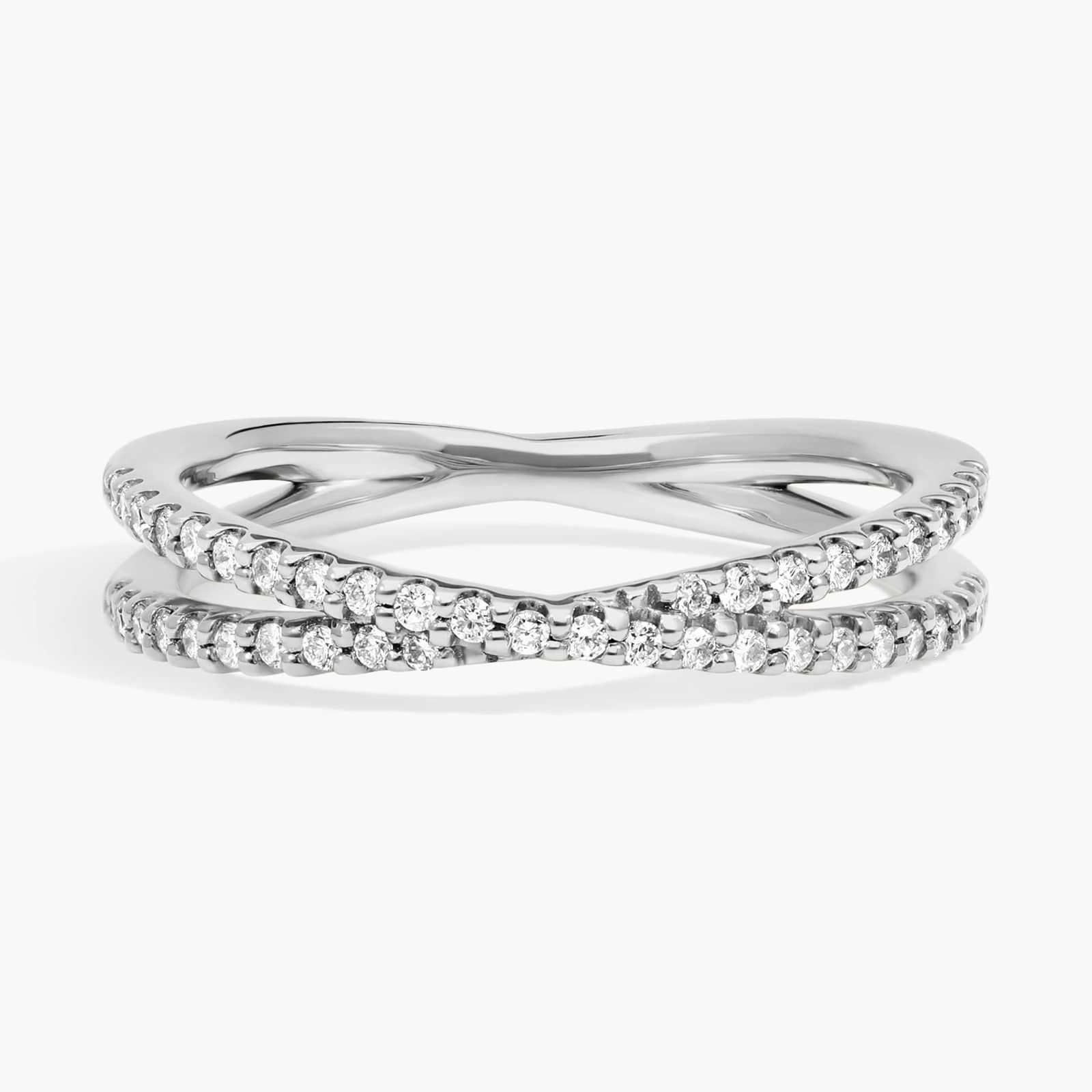 Contemporary Criss-Cross Diamond Ring in Platinum (1/4 ct. tw.)